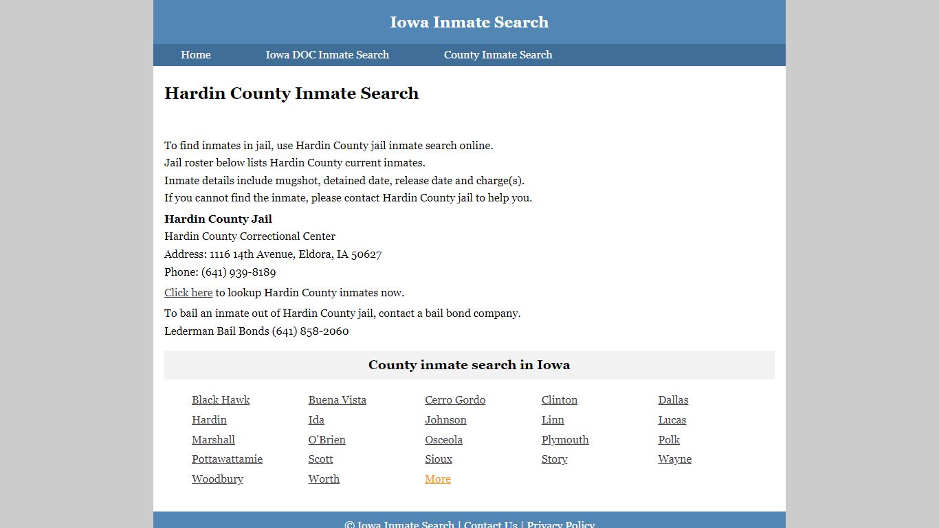 Hardin County Inmate Search